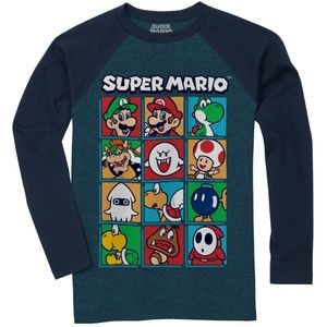 New! Super Mario Bros. Nintendo Long Sleeve T-Shirt